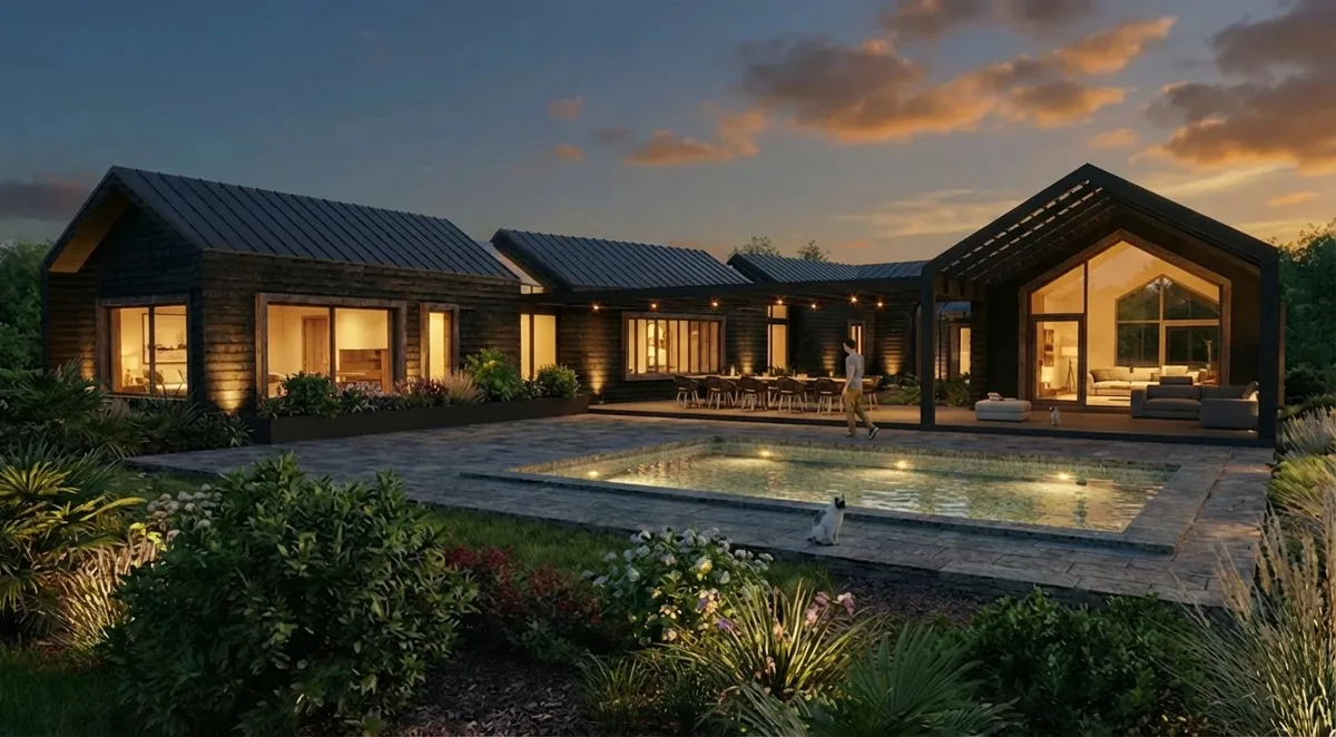 Casa Muñoz · Patio y piscina